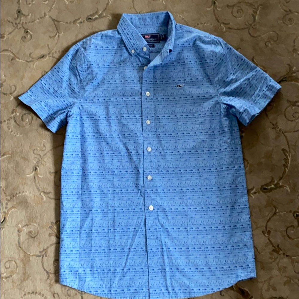 Vineyard Vines Blue Short Sleeve Button-Down Shirt